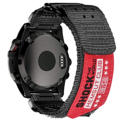 Ремінець для годинника Hemsut HGA142 Shock the world Garmin Black 26 mm