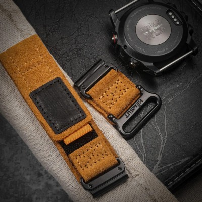 Ремінець для годинника Hemsut HGA143 Suede Leather Garmin Whisky 22 mm